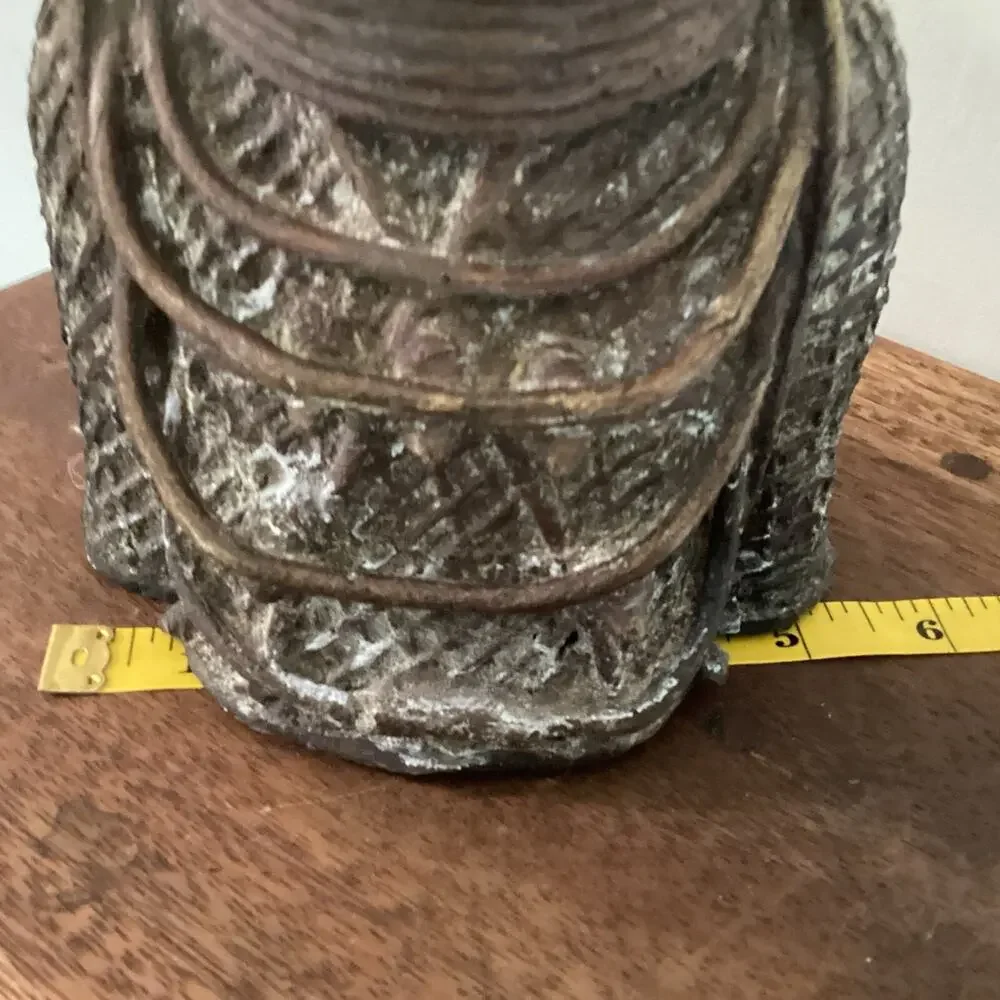 Cast Bronze Bust of King of Benin Nigeria African Antique vintage